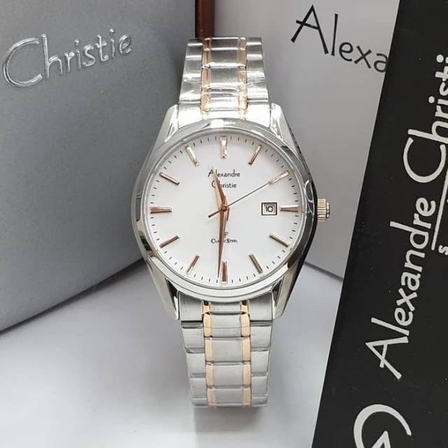 JAM TANGAN WANITA ALEXANDRE CHRISTIE AC 8554 SILVER ROSEGOLD ORIGINAL GARANSI RESMI 1 TAHUN