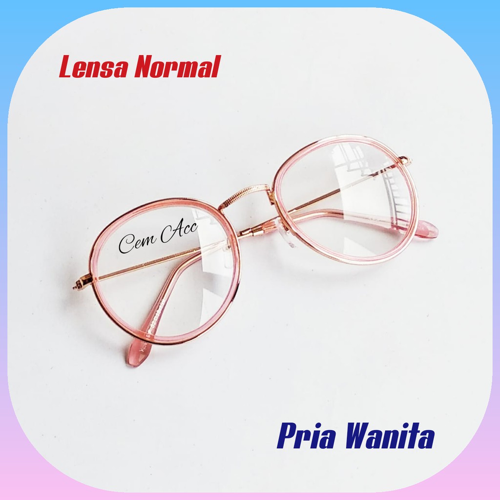 Promo Kacamata Oval Harajuku Style Unisex Sunglasses Vintage Wanita Pria