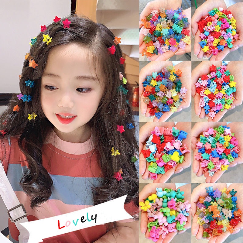 Magic789 10pcs Jepit Rambut Mini Motif Bunga Warna-Warni Untuk Bayi / Anak Perempuan