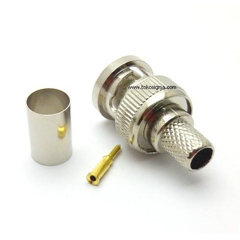 2pcs BNC MALE PLUG CRIMP COAXIAL RG-58