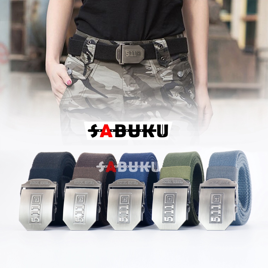 Ikat Pinggang Gesper Pria Kanvas Jepit Polos Sabuk Canvas Tactical 511 Fashion Men Belt - 157