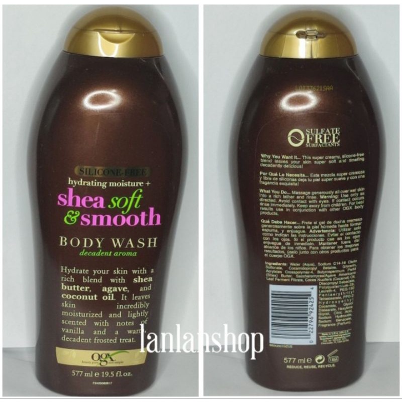 OGX hydrating moisture+Shea Soft & Smooth Body Wash 577ml