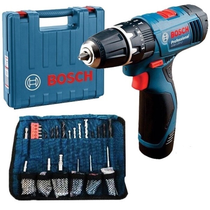 MURAH BOSCH GSB 120 LI ACCESSORIES SET CORDLESS IMPACT DRILL / BOR TEMBOK