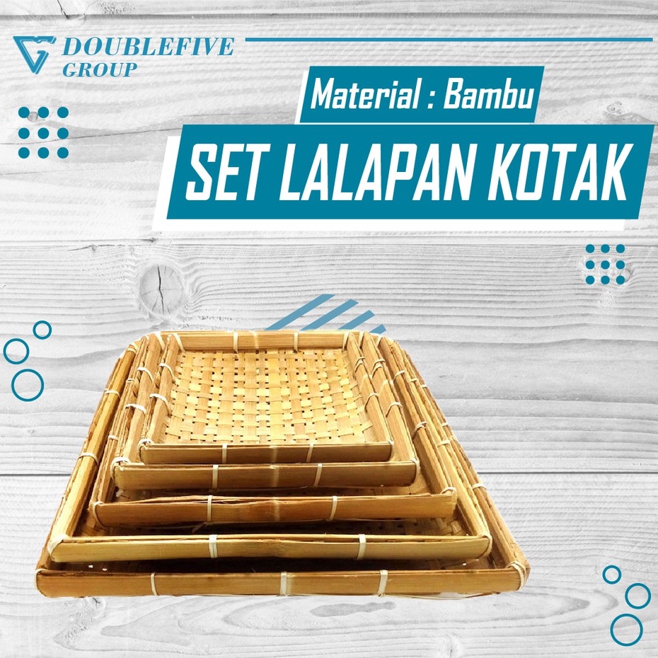 Bambu Tradisional Kotak Set Tempat Lalapan - Coklat