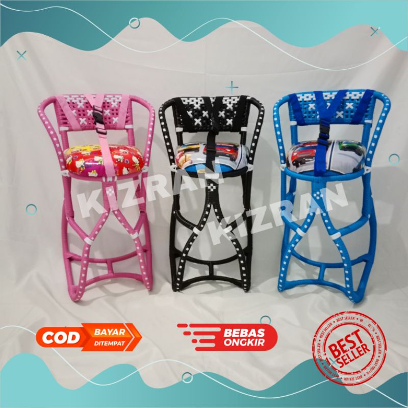 Boncengan Rotan Motor Matic ANYAMAN FULL Dilengkapi Sabuk / Kursi Rotan / Dudukan Bayi / Boncengan M