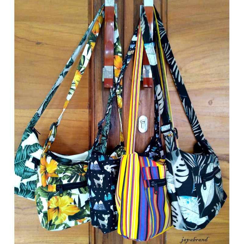 TAS SELEMPANG WANITA KANVAS MOTIF TERBARU TALI CANVAS TERMURAH MURAH SIMPLE ORIGINAL