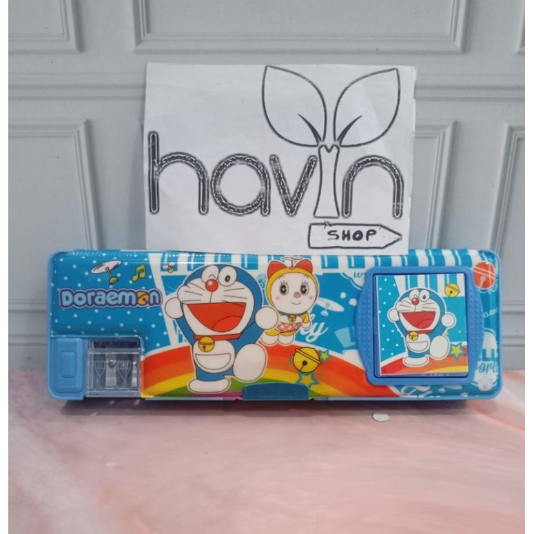 kotak pensil ada kalkulator/pencil case KALKULATOR/TEMPAT PENSIL MAGNET KALKULATOR-DORAEMON makal