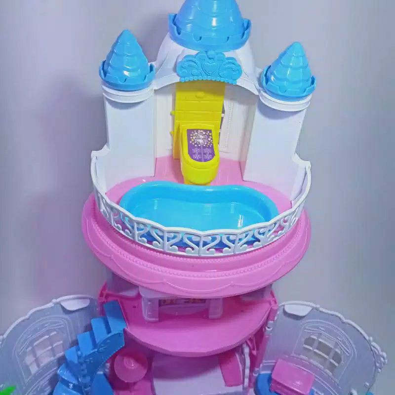 Mainan Anak Perempuan Cewek Istana Castile Rumah Barbie Kuda Ponny Assembly Building Blocks