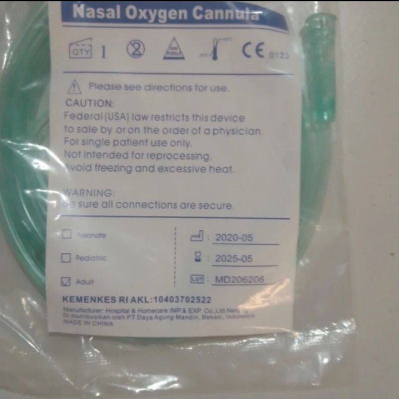 Selang hidung selang nasal oksigen