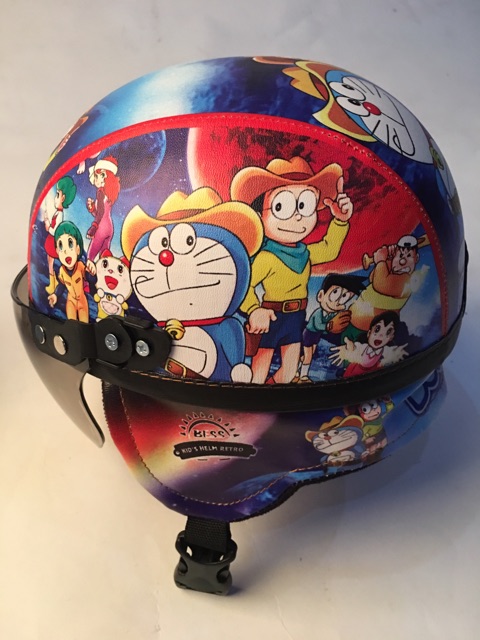 BESS - HELM RETRO ANAK HIGH QUALITY PRINTING MOTIF DORAEMON