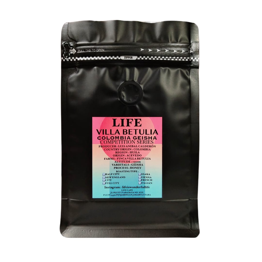 

Kopi LIFE Arabica Geisha Finca Villa Betulia