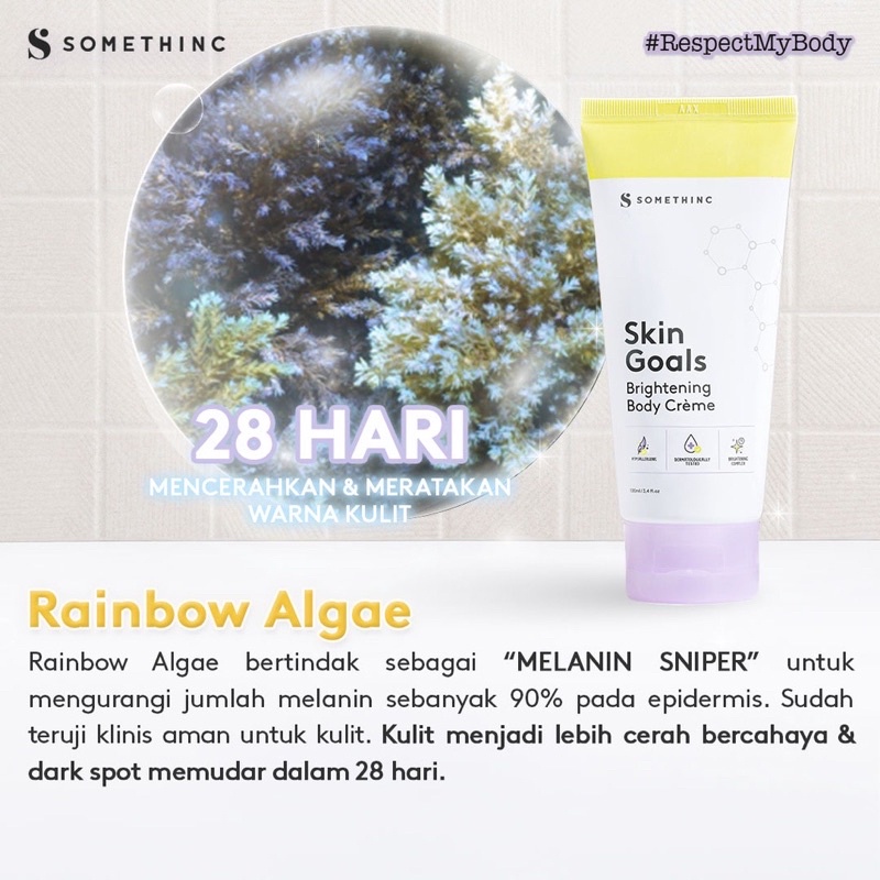 SOMETHINC SKIN GOALS Brightening Body Crème 100ml | Body Cream Somethinc Hand Body Lotion Somethinc Whitening Lotion