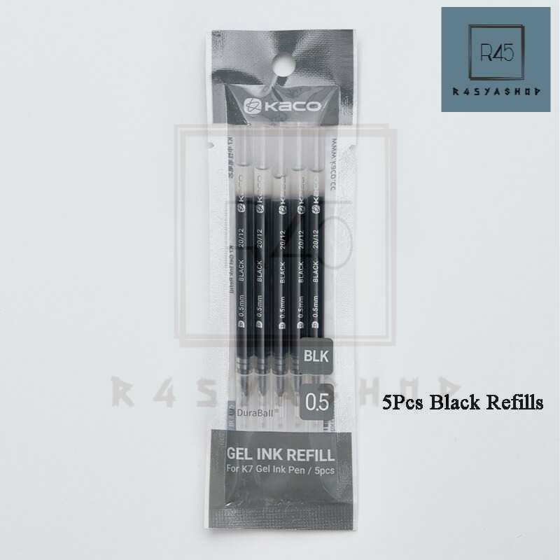 

KACO Refill Tinta Pulpen K7 Gel Pen 0.5mm 5 PCS (Black Ink)
