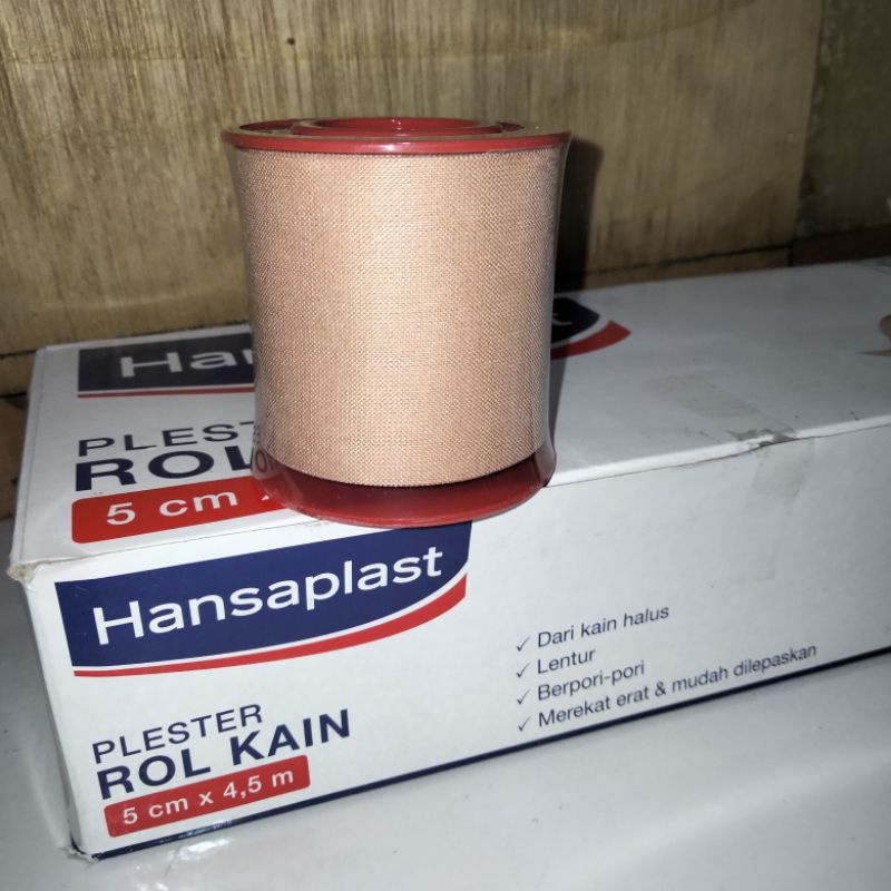 Hansaplast plester rol kain 2,5cm x 4,5m dan 5cm x 4,5m/hansaplast roll.