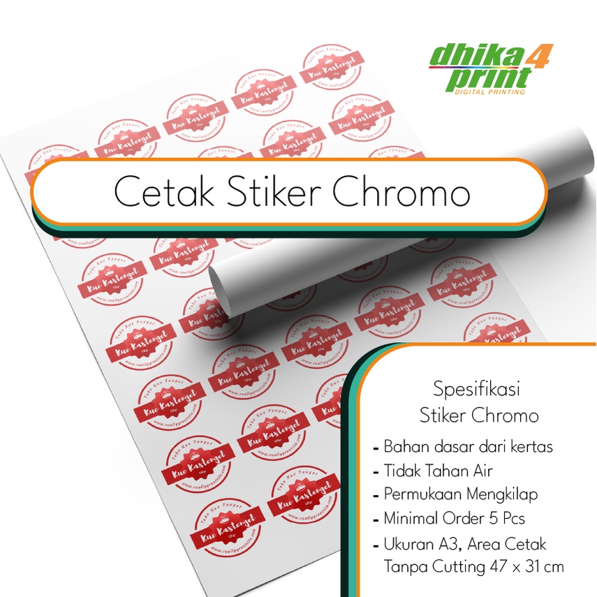 

Stiker Chromo Tanpa Cutting Murah / Sticker Chromo Tanpa Cutting / Sticker Chromo A3 / Sticker Label Kemasan Murah