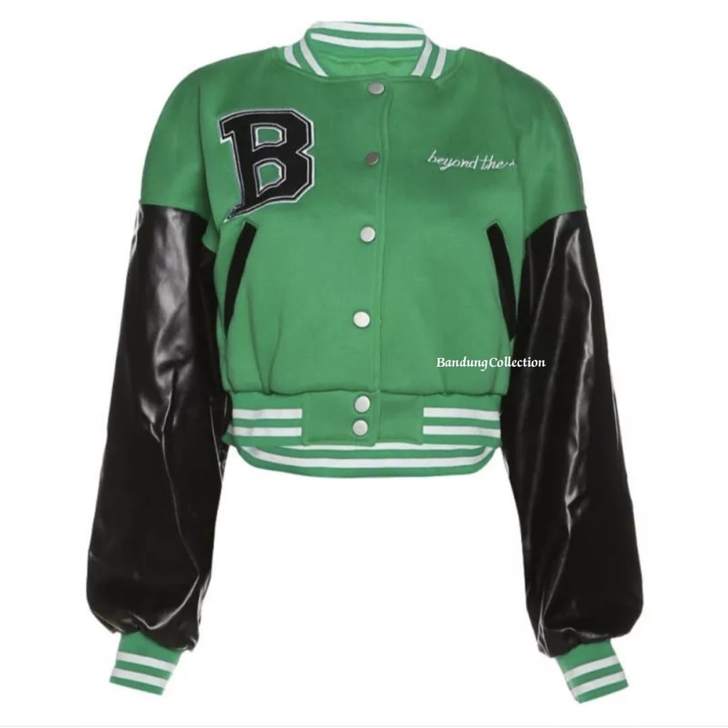 Beyound Crop Jaket Baseball | Jacket VERSITY CROOPE | Bisboll VIRAL TIKTOK