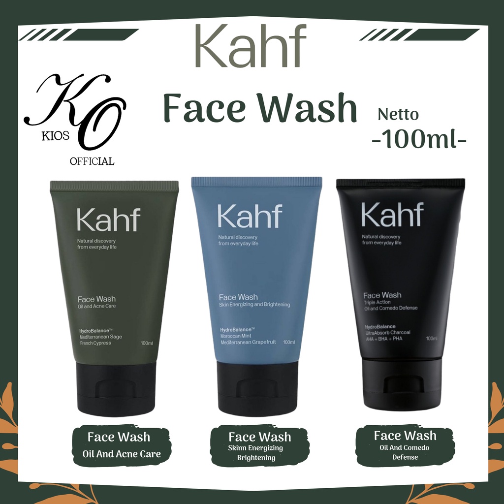 Kahf Men Face Wash 100ml | Oil &amp; Acne Control | Skin Energy &amp; Brightening | Oil &amp; Comedo Defense