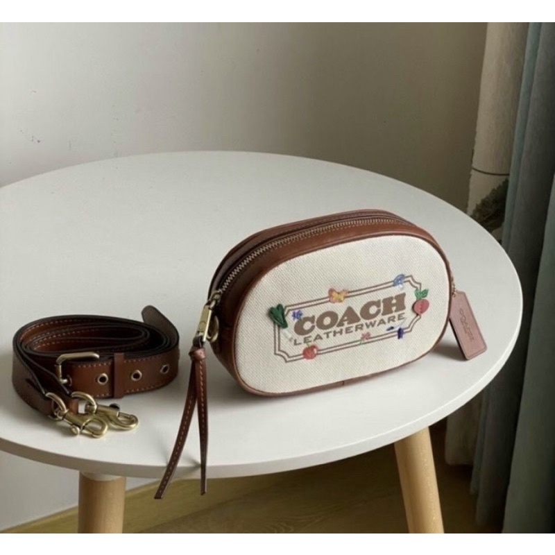 Coach Badge Camera Crossbody With Garden Embroidery (C2764)