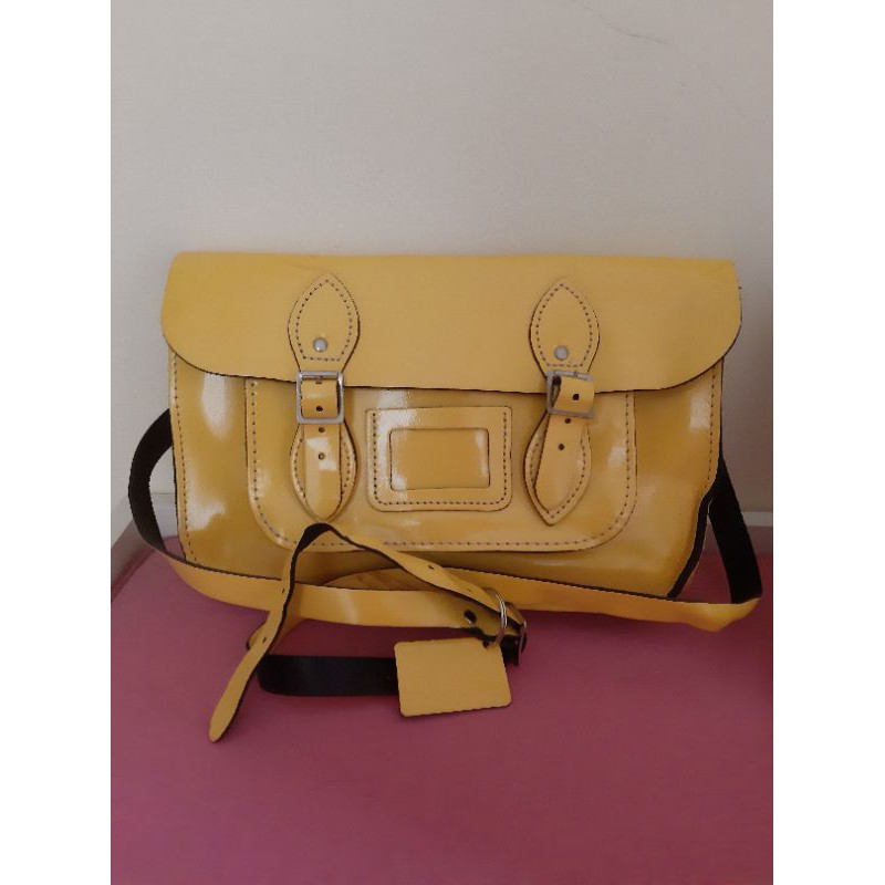 Preloved Tas Satchel Cambridge The Leather Satchel Co kuning
