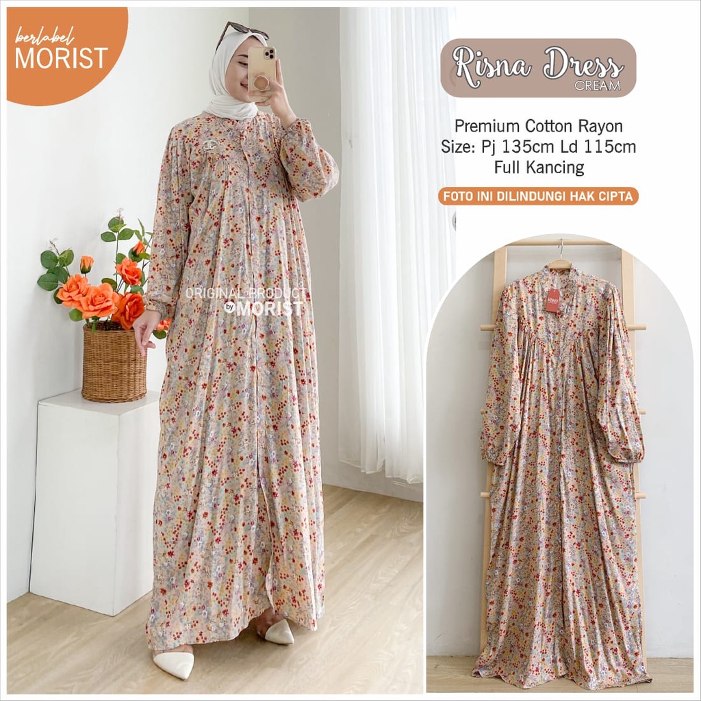 Risna Dress Gamis Premium Original Morist Berlabel