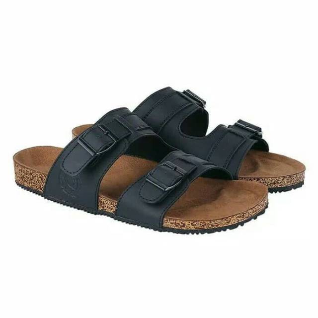 Sandal Distro Pria Kulit Asli Hitam DZ