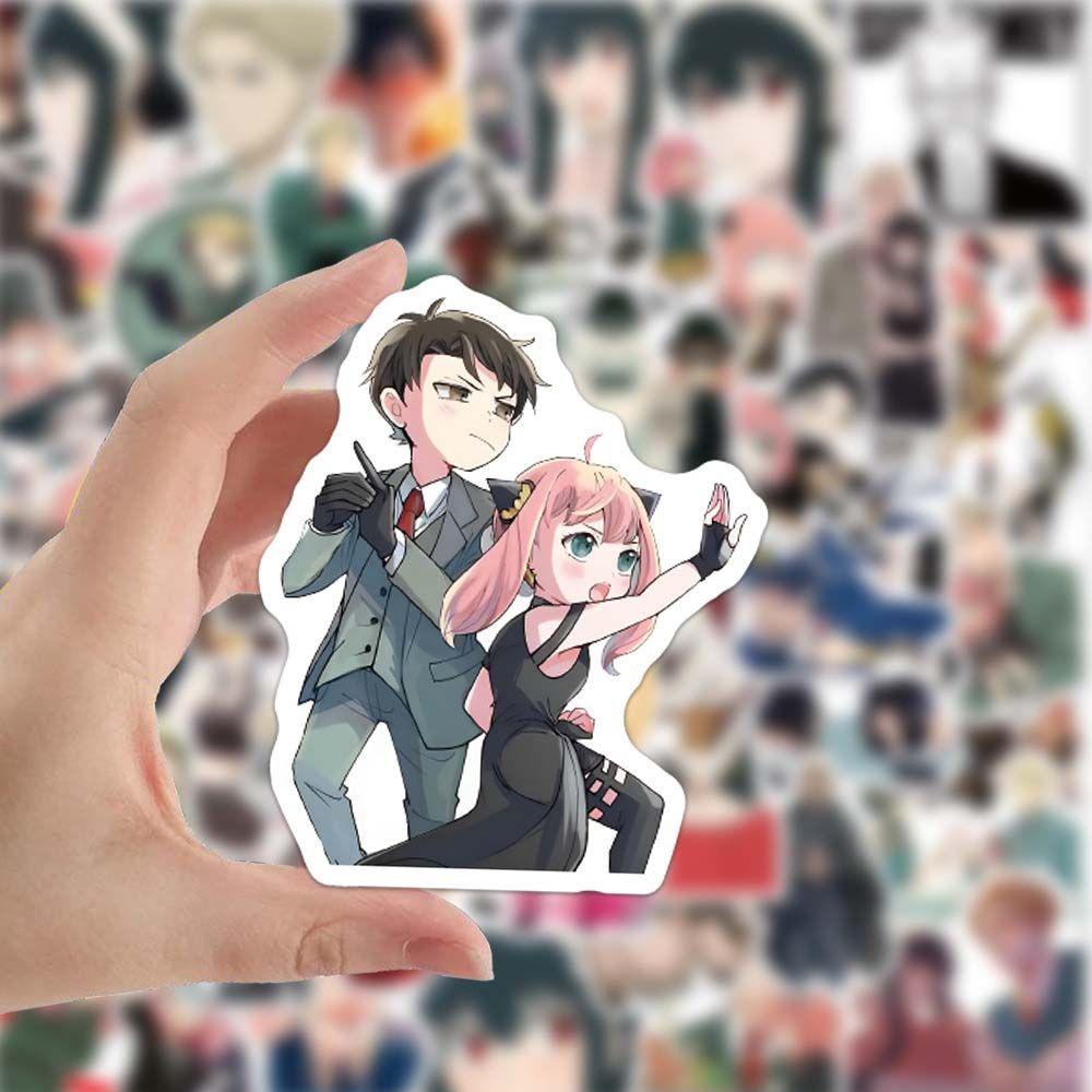 Mxbeauty Spy X Family Sticker Tahan Air DIY Scrapbooking Sekolah Kantor Anime Jepang Untuk Notebook DIY Graffiti Stickers
