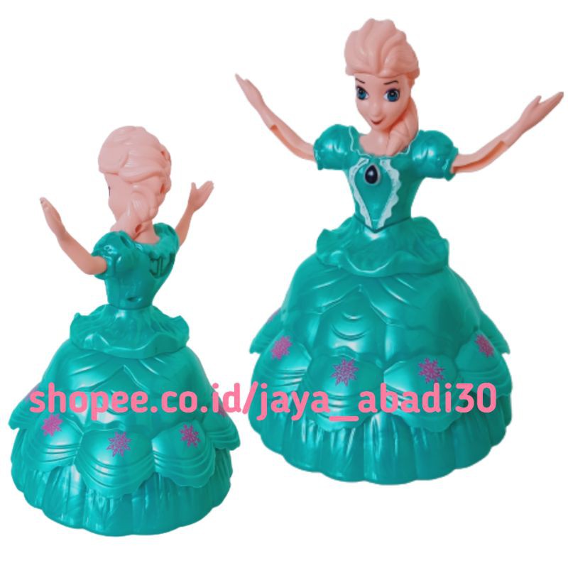 (FREE BATTERAI) Mainan Anak Boneka Elsa Frozen Menari Gerak, Lampu, Bunyi menyanyi Lagu Frozen 66-005195