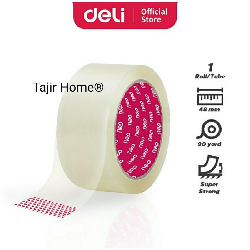 

Lakban Deli Packing Tape Isolasi Bening 48mmX 90Y X 42 Micron Super Kuat