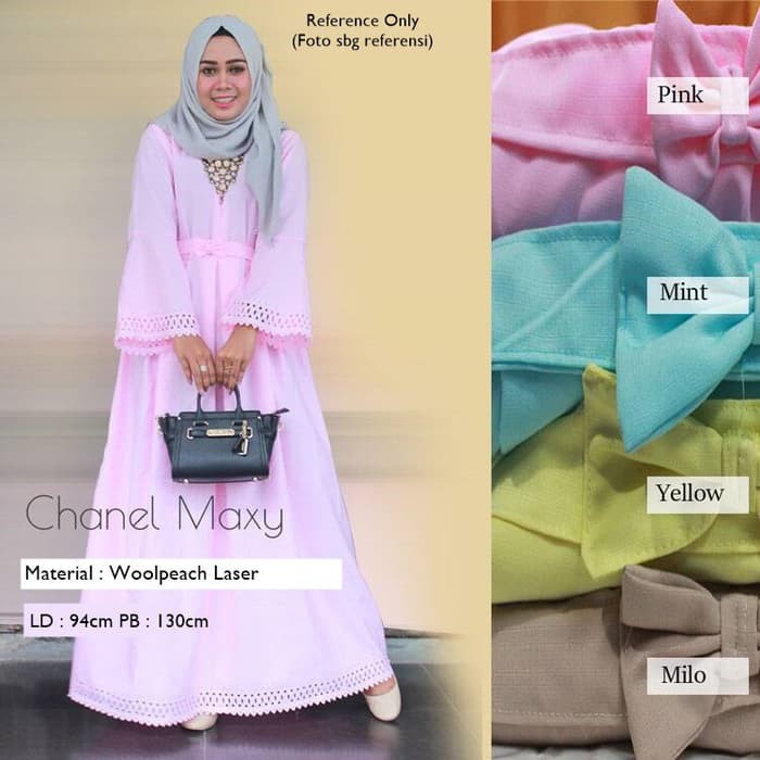 Baju Gamis Wanita Channel Maxy Laser Terbaru