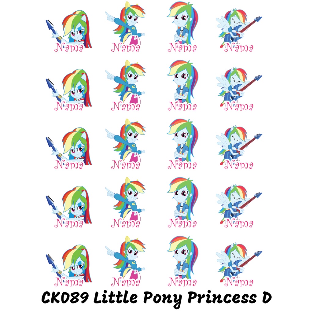 

Sticker Nama Cutting Label Waterproof Tahan Air Little Pony D (CK089)