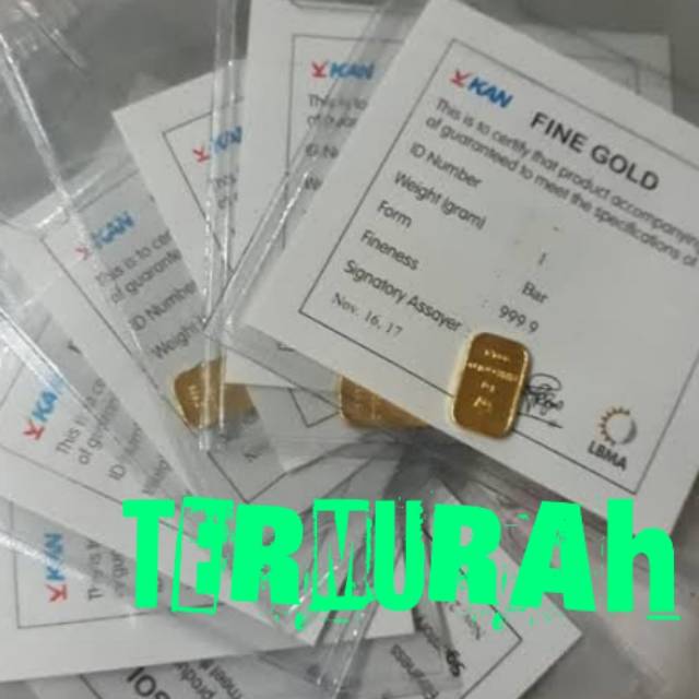 Logam mulia 1 gram antam berdiri