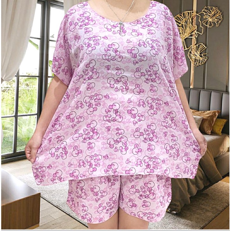 Setelan baju tidur jumbo wanita setelan baju tidur jumbo wanita size XXXXL jumbo Ld 143 cm bahan Rayon berkwalitas premium halus dan adem