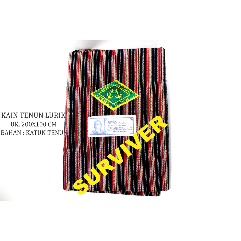 Kain Batik Tenun Lurik Khas Jogja Solo Motif Hitam Putih Original Halus