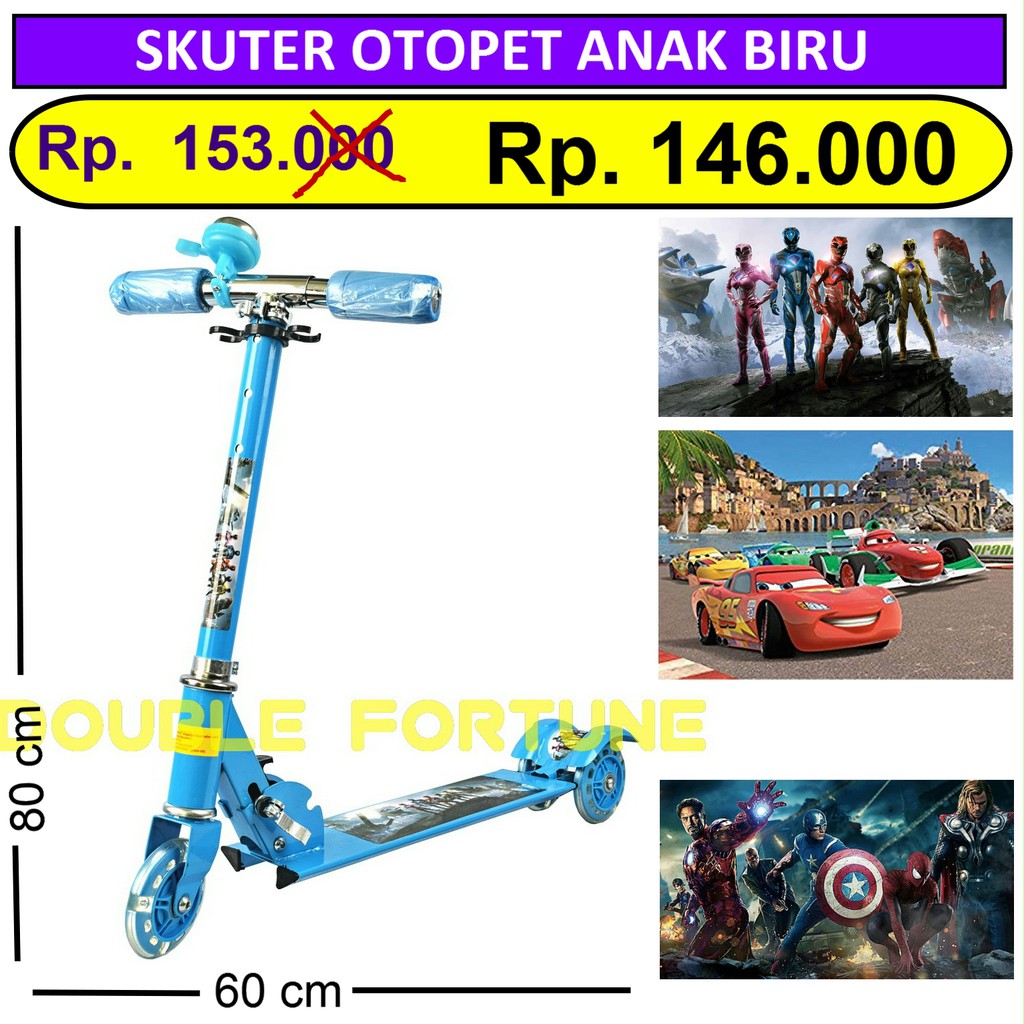 SKUTER OTOPET BIRU   MAINAN ANAK