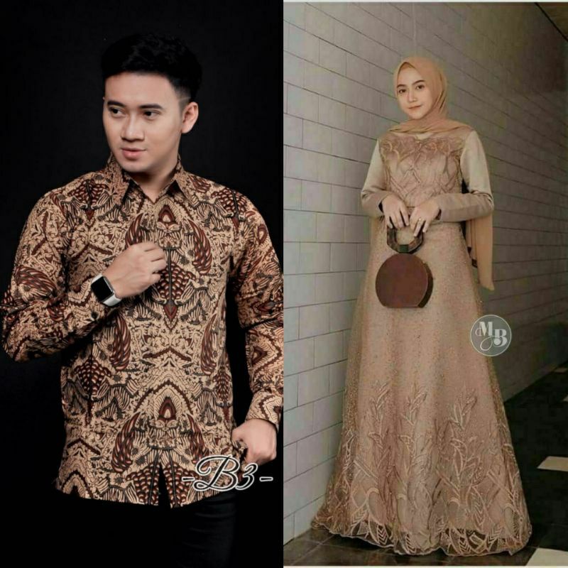 Harga Sepasang Baju Gamis Brokat Couple Sarimbit Batik Gamis Kondangan