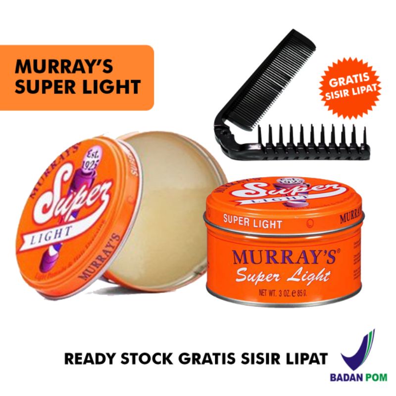 MURRAYS POMADE | MURRAY'S SUPERLIGHT POMADE | TERDAFTAR BPOM | UKURAN BESAR 3 OZ
