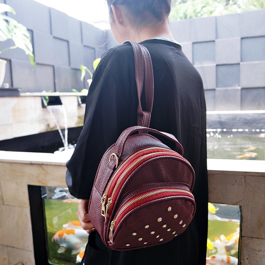 Tas wanita ransel 6200 Ransel Mutiara 3 ruang THR