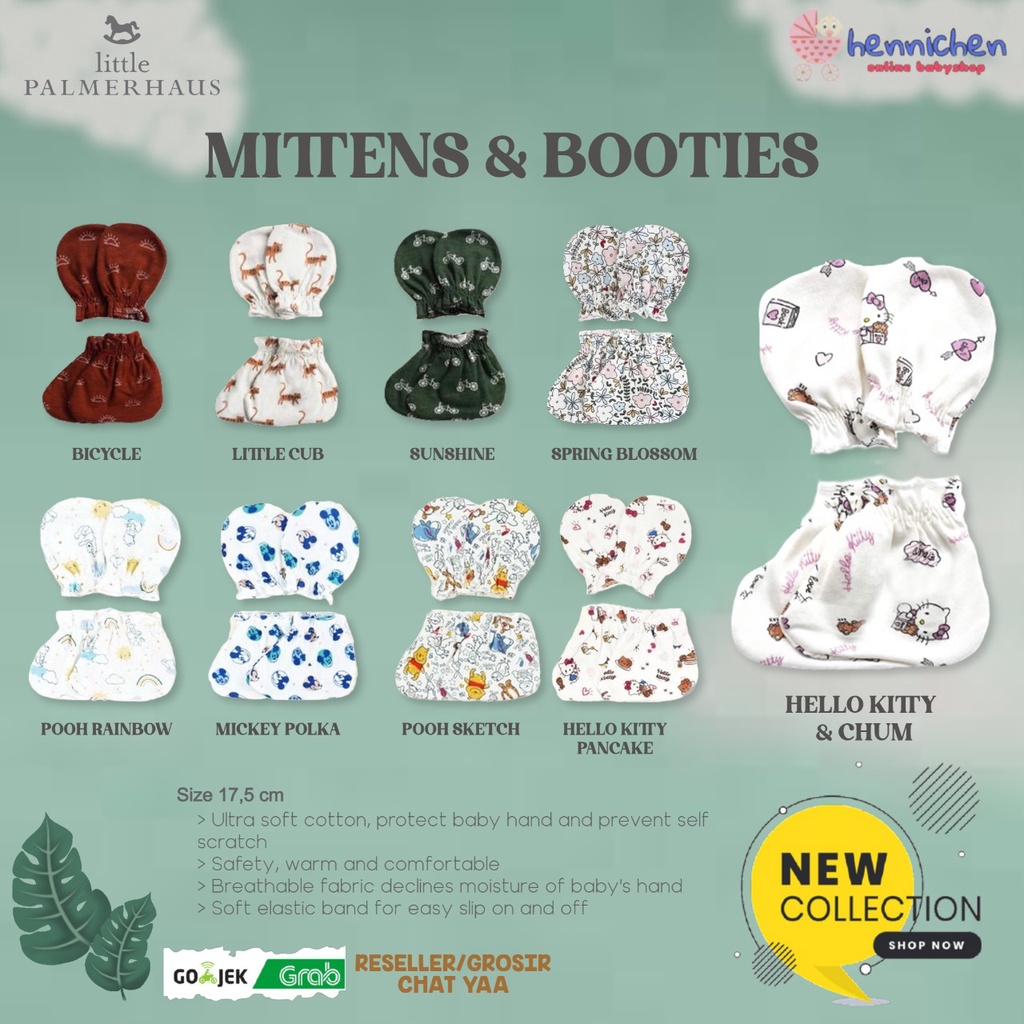 Little Palmerhaus Little Wear Mittens Mitten Sarung tangan dan Booties Bayi EDISI DISNEY EDISI LEBARAN baju lebaran anak