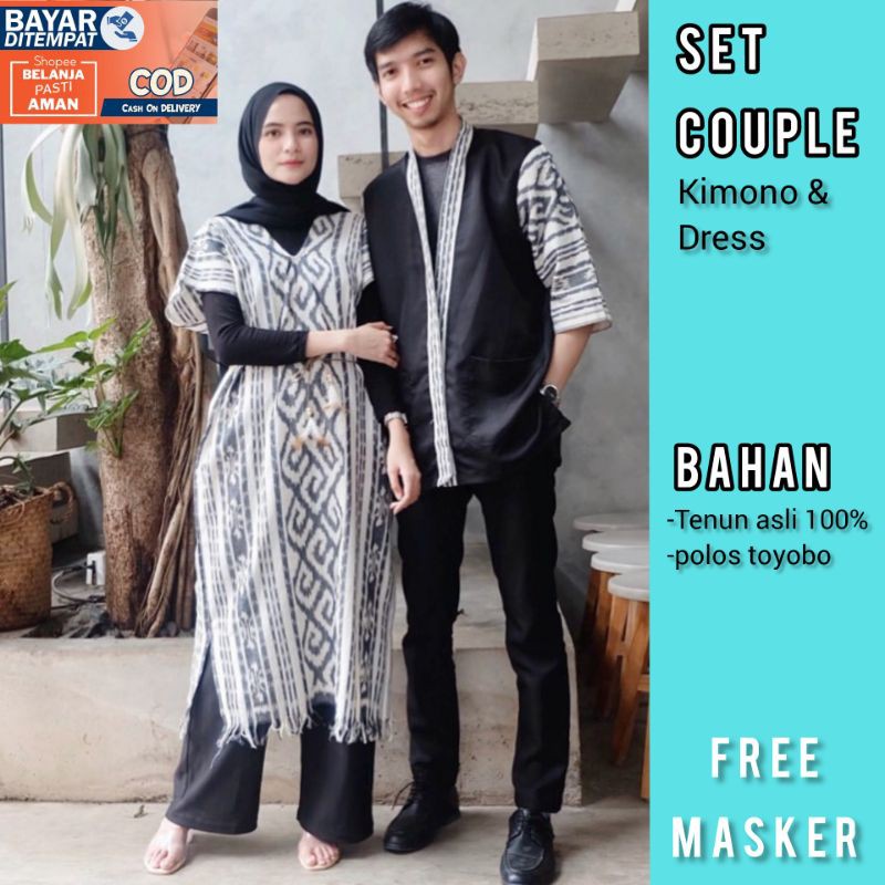 baju tenun couple set couple tenun baju tenun dress tenun || kimono tenun Dayah set couple