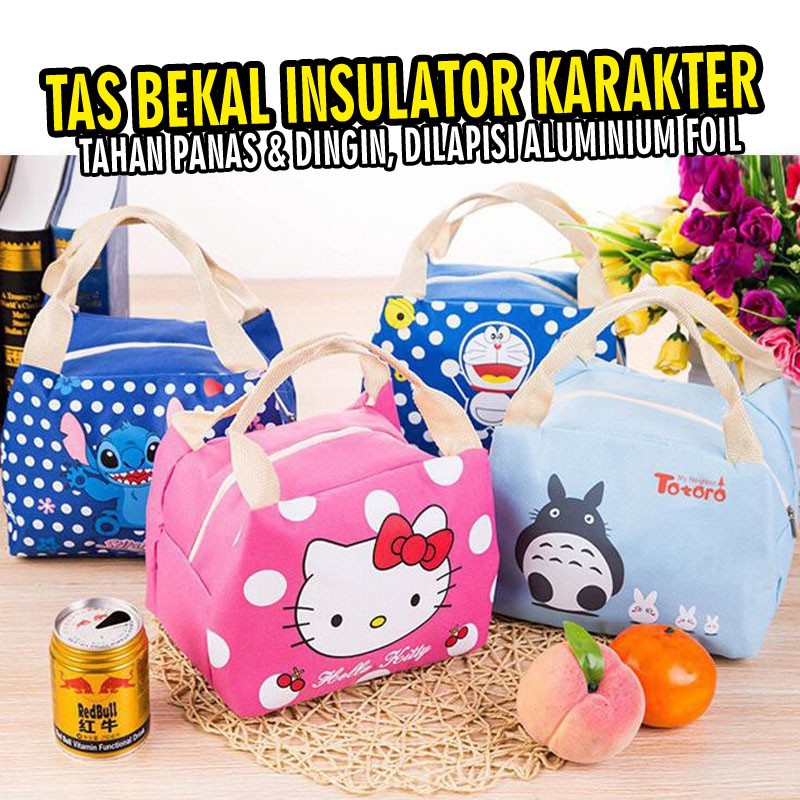 TAS BEKAL LUNCH BAG ANAK HELLO KITTY TOROR DORAEMON SNITCH ALUMINIUM FOIL TAHAN PANAS DINGIN