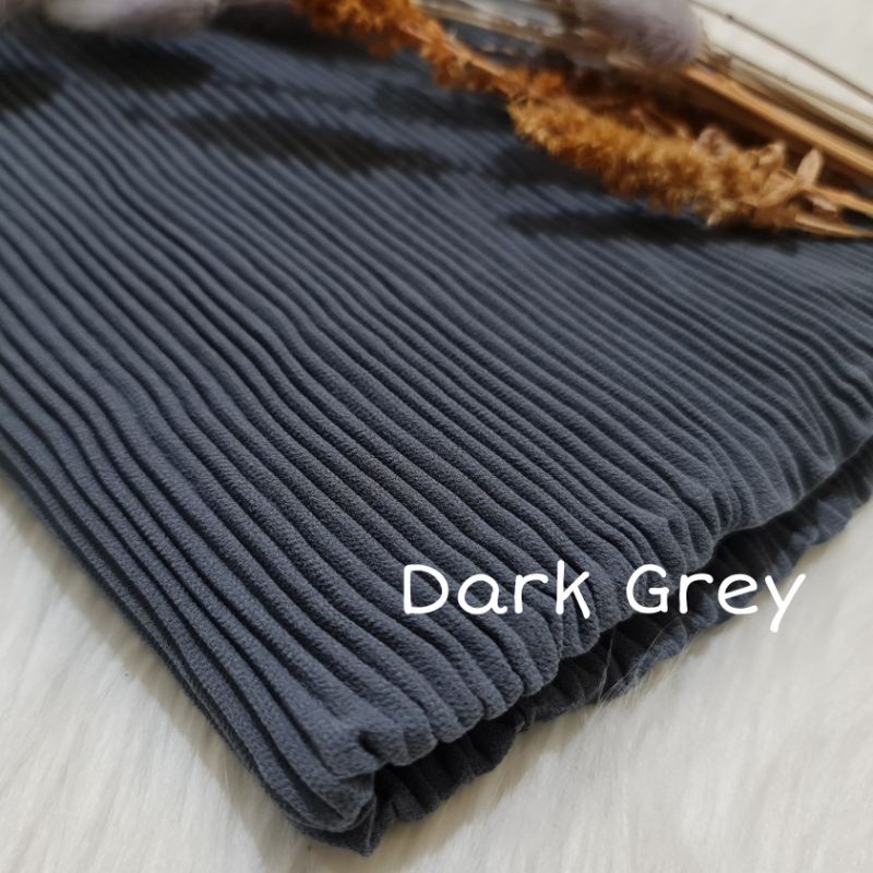 Pashmina Plisket Lidi Full Premium 180X75 CM By Milanda Mode-DarkGrey