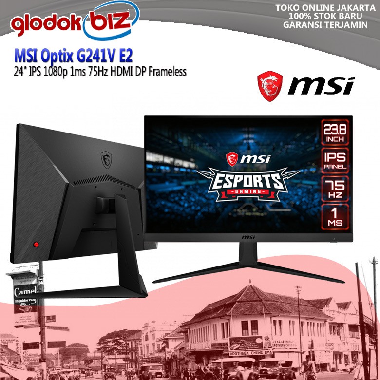 LED 24" MSI Optix G241V E2 24" IPS 1080p 1ms 75Hz HDMI DP Frameless