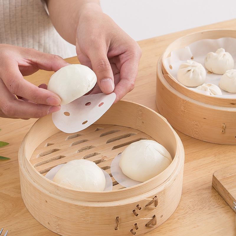 (BOW) Kertas Kukus Roti Pao Siomay Dimsum Steamer Paper 1FG69