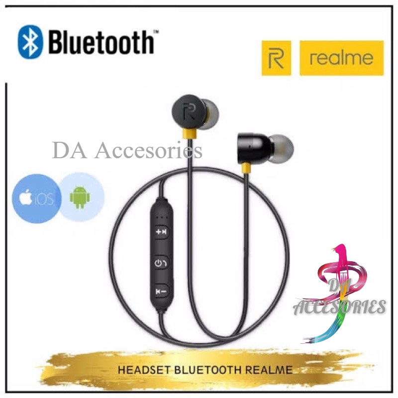 Earphone/ Handsfree / Headset bluetooth+magnet Realme