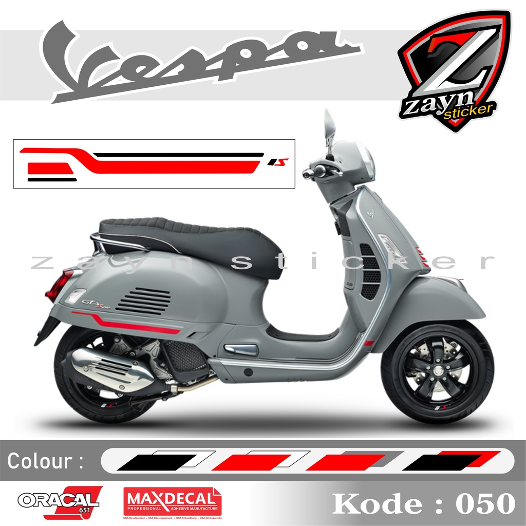 TERMURAH, STIKER LIST CUTTING STICKER STRIPING VESPA GTS SUPER SPORT 150 050