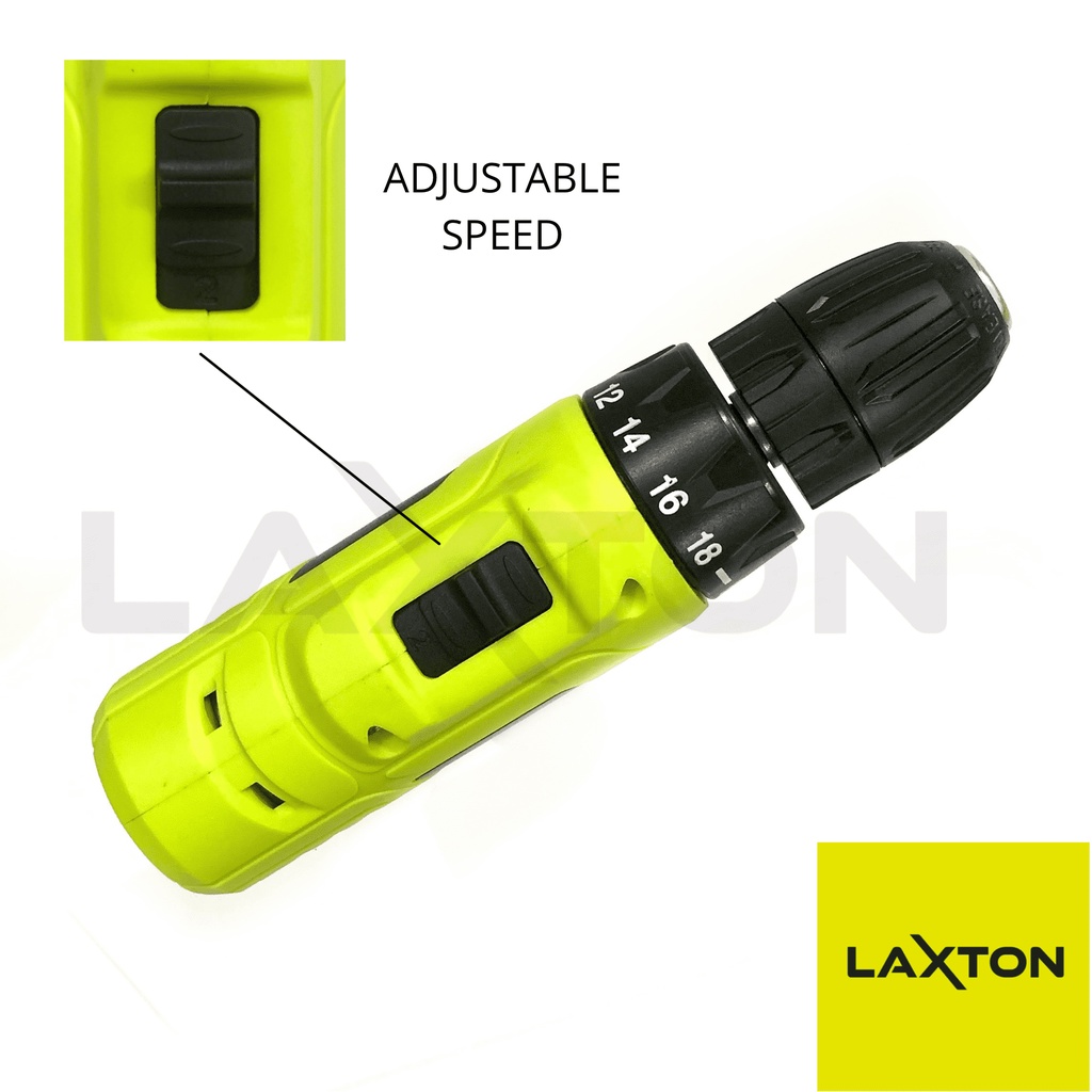 LAXTON Mesin bor baterai tangan cordless drill cas 12V 10mm MURAH LARIS Variable speed LX-12 atau LX-12BX