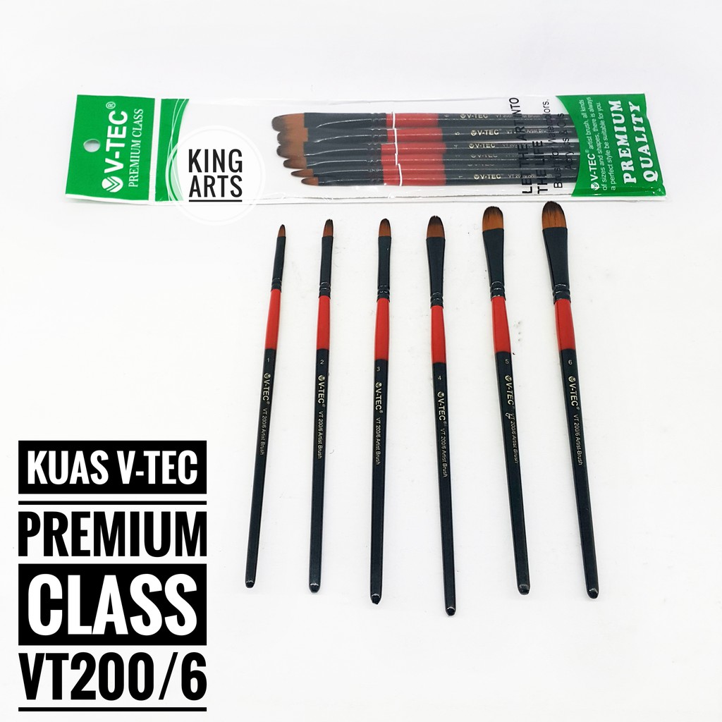 

V-Tec Brush VT-200 Set 6 / Kuas Lukis Set 6