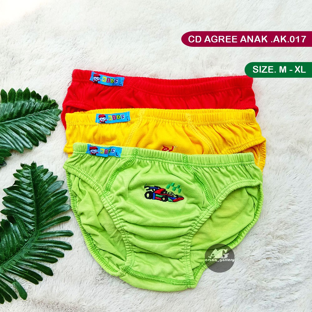 [ 3pc ] Cd Agree Kids AK. 017 Hijau | Celana Dalam Anak Cowok