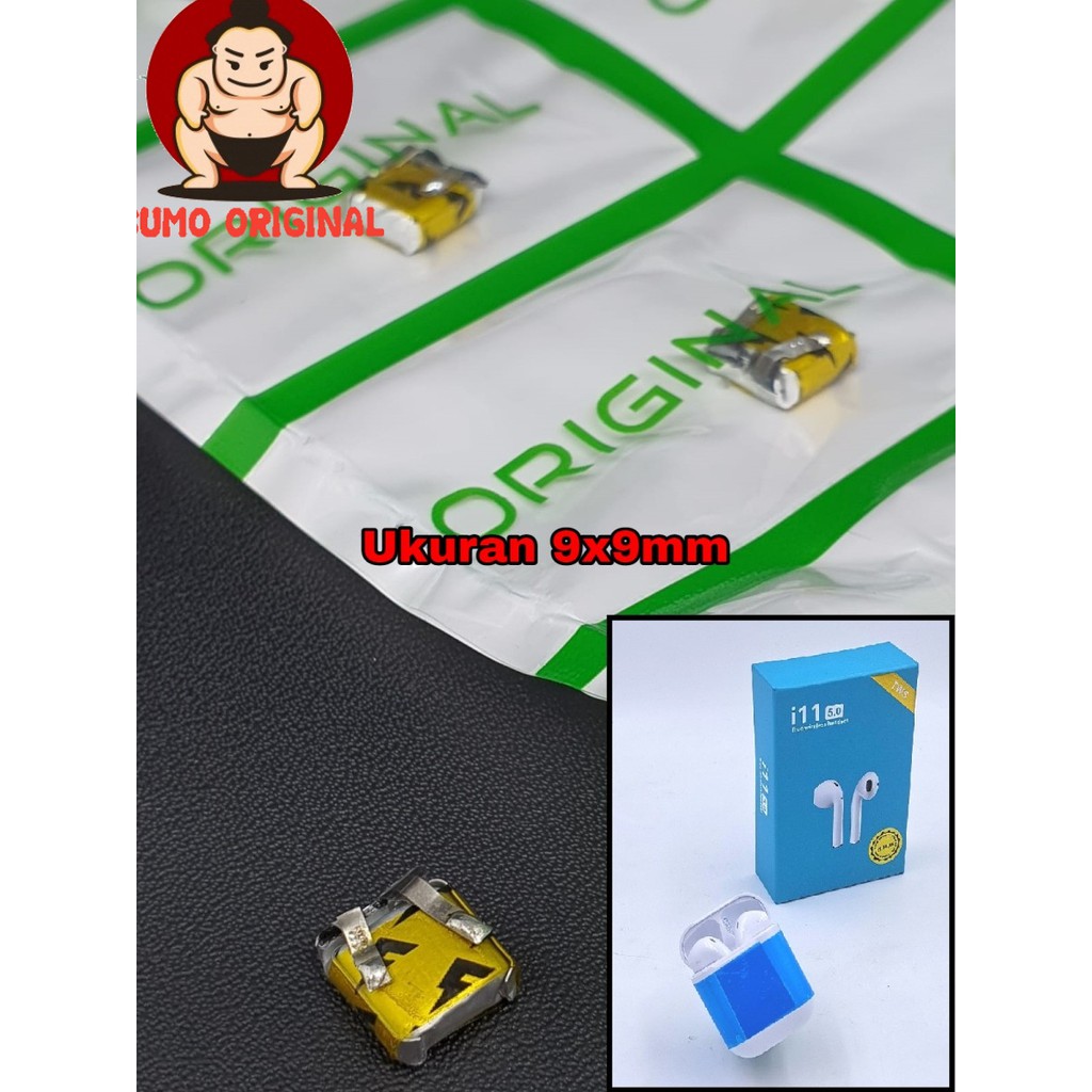Battery Batre Baterai TWS i7s i11 i12 414141 Ukuran 9x9mm