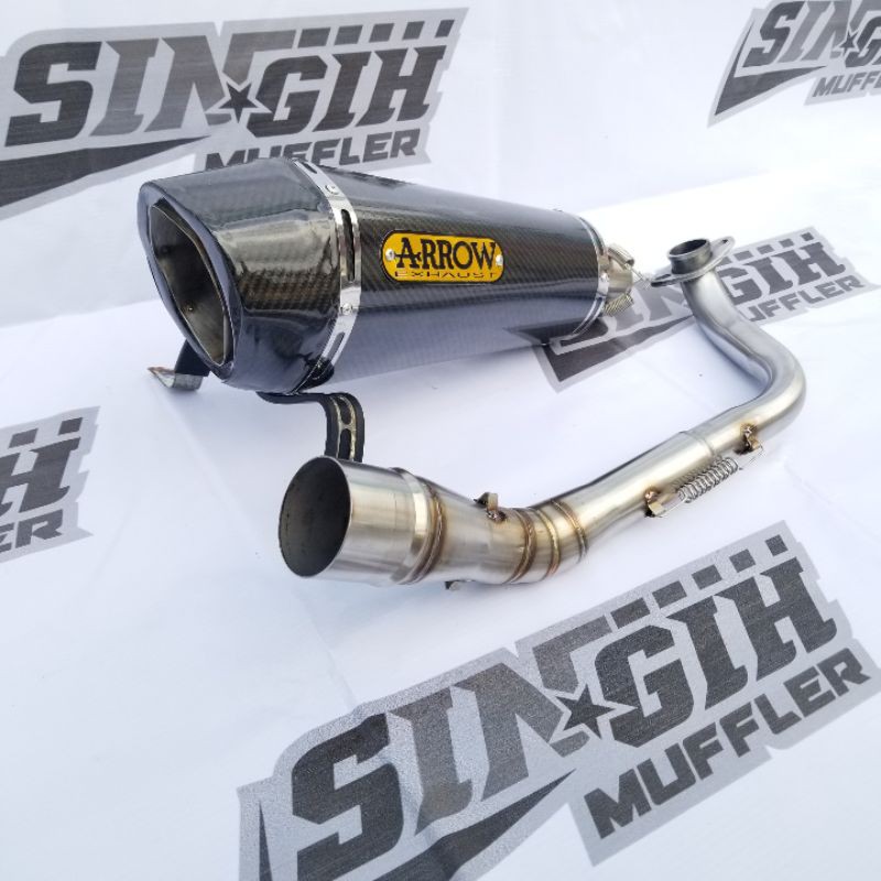 Knalpot Racing Arrow Carbon matic NMAX AEROX155 ADV150 PCX150 VARIO SCOOPY BEAT MIO GENIO LEXI125-1